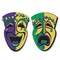 Party Central Club Pack of 24 Purple and Green Glittered Drama Face Mardi Gras Cutout Party Decors 24.5"